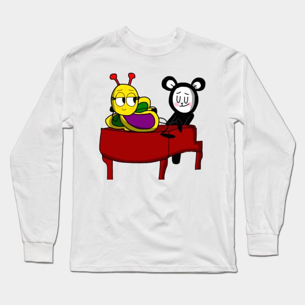 Playing the Piano Long Sleeve T-Shirt by BabyLambCreations143